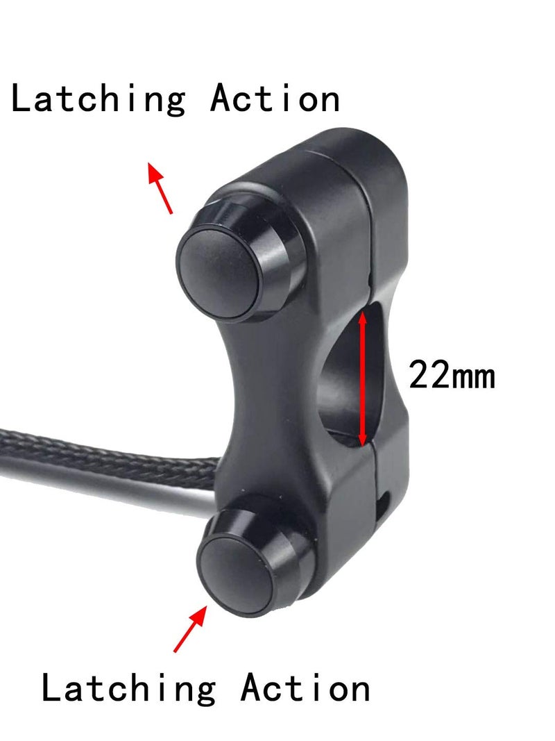 RAYANA ATV Motorcycle Waterproof Handlebar Switch Push Button Switch 7/8 22mm Universal Motorcycle Switch Control (Color : Black, Size : Latching) - Image 2